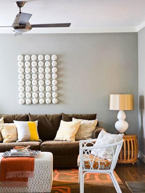 Image result for Warn color: brown sofa pinterest